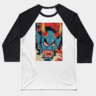 A Japanese Oni Youkai Art Baseball T-Shirt